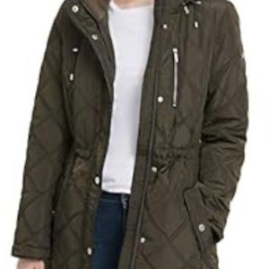 DKNY Quilted Anorak Jacket with Hood